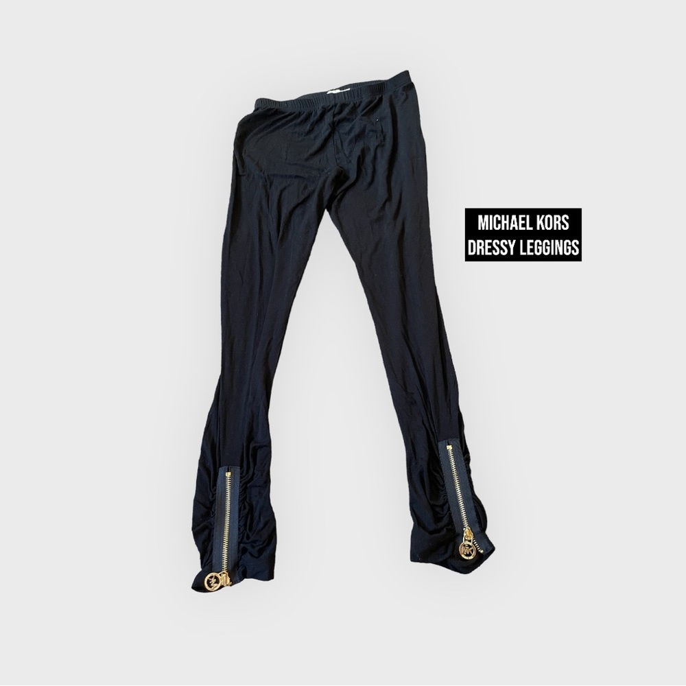 Dressy Black Leggings with Zippers